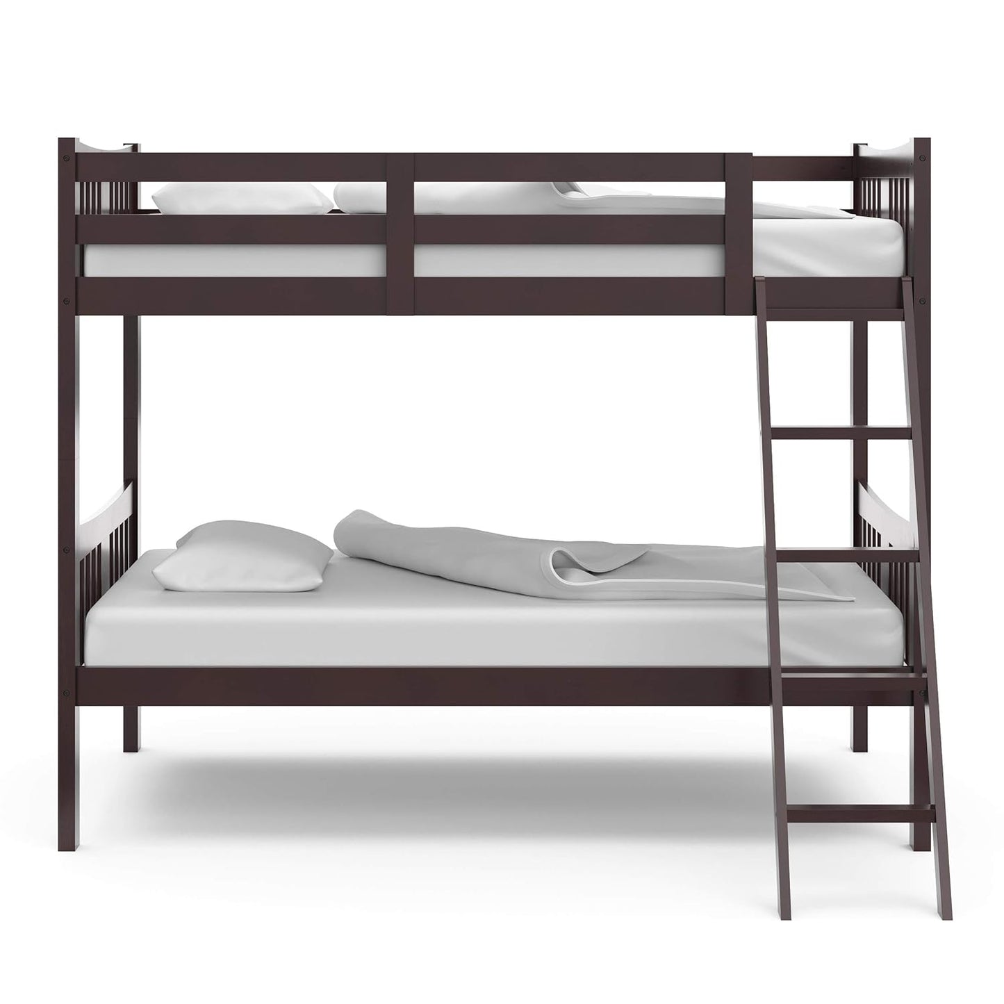 Caribou Twin-Over-Twin Bunk Bed (Espresso) – GREENGUARD Gold Certified, Converts to 2 Individual Twin Beds
