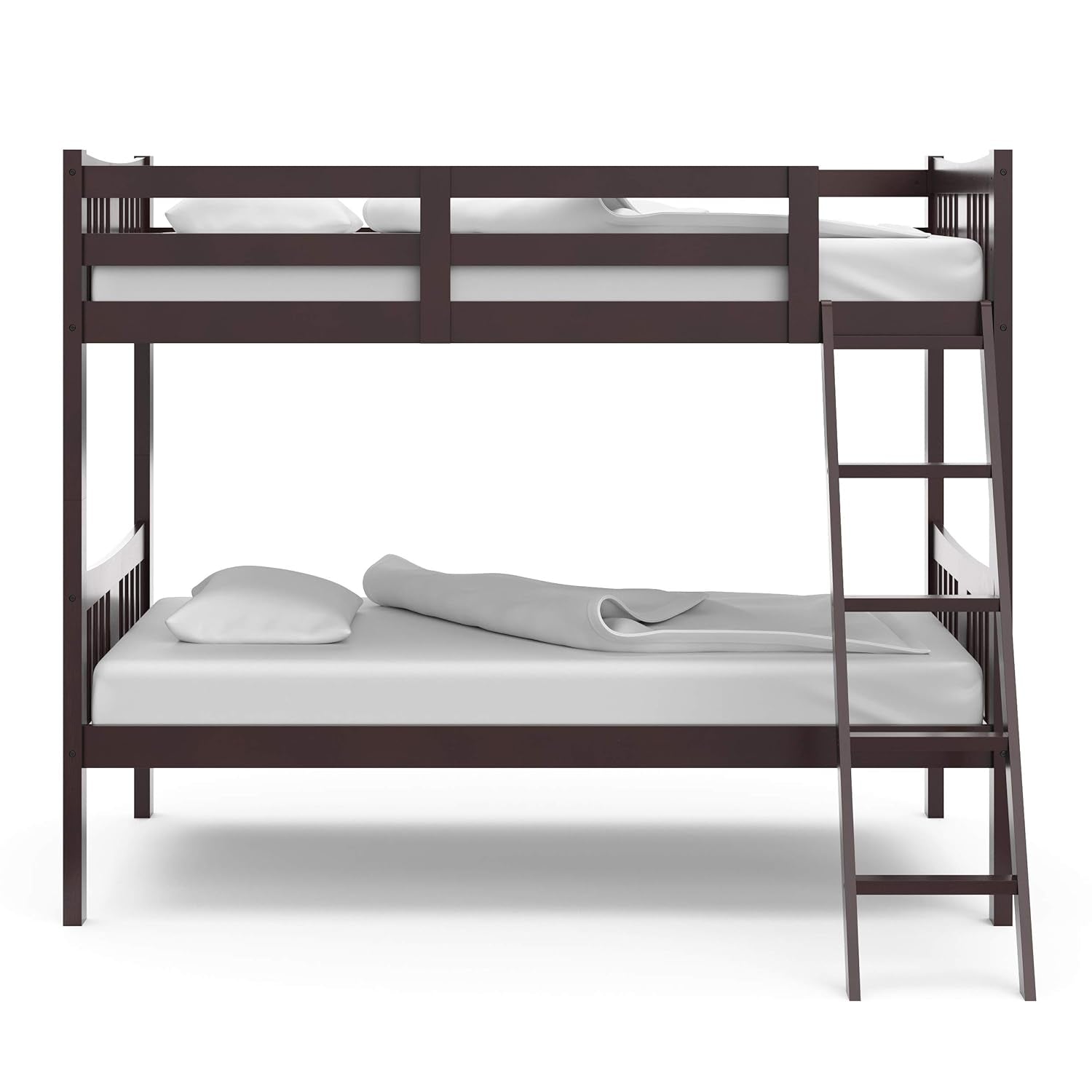 Caribou Twin-Over-Twin Bunk Bed (Espresso) – GREENGUARD Gold Certified, Converts to 2 Individual Twin Beds