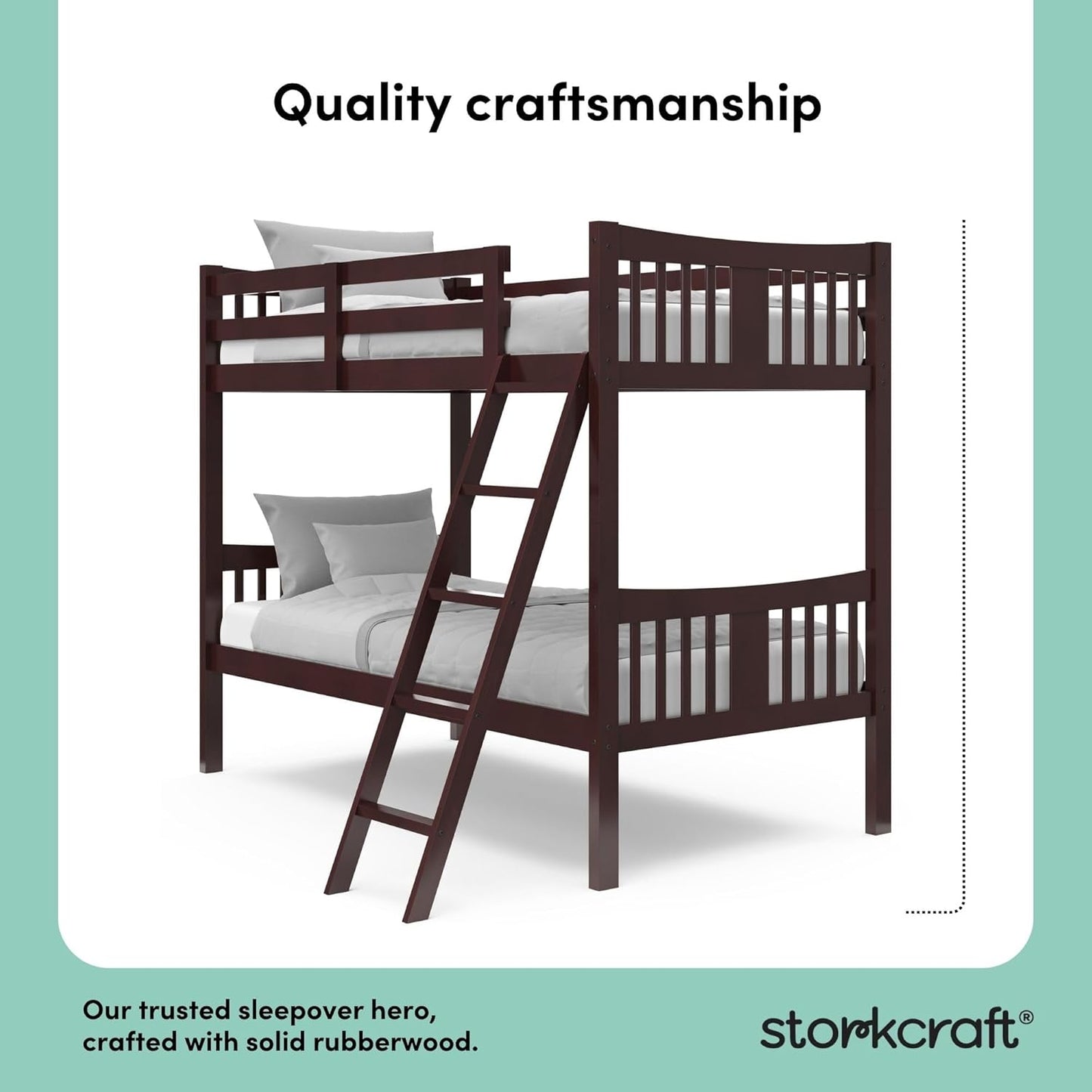 Caribou Twin-Over-Twin Bunk Bed (Espresso) – GREENGUARD Gold Certified, Converts to 2 Individual Twin Beds